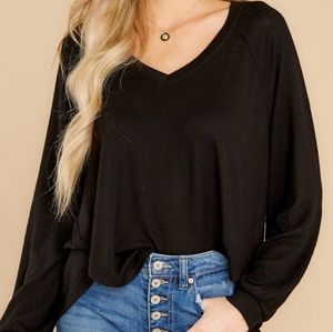 Plira Black Slub Sweater